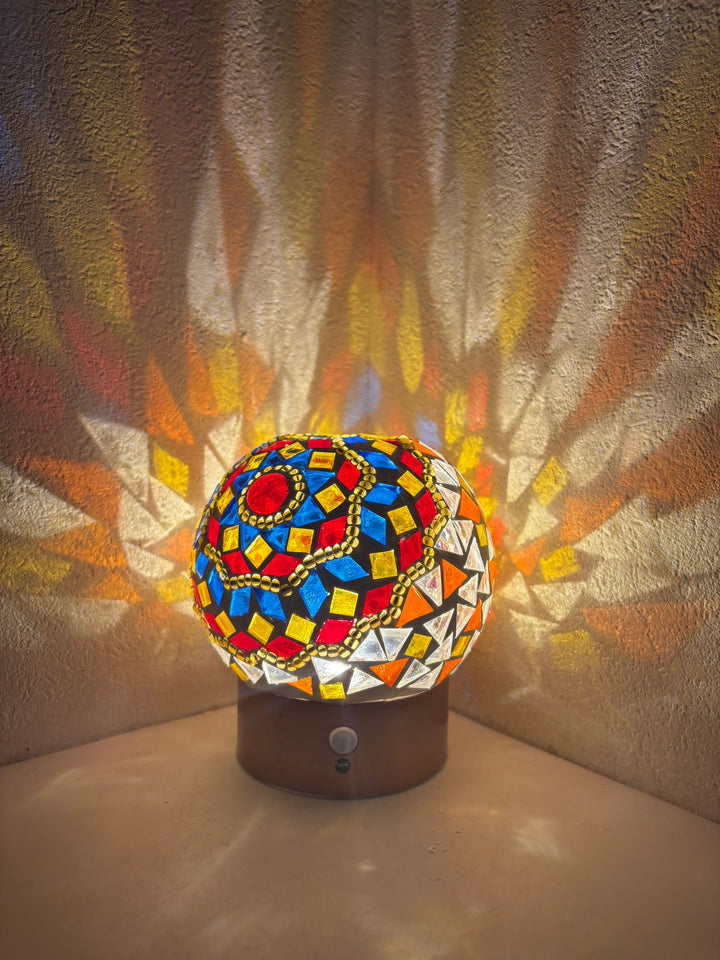 ガラス製人感センサーフットライト(丸)