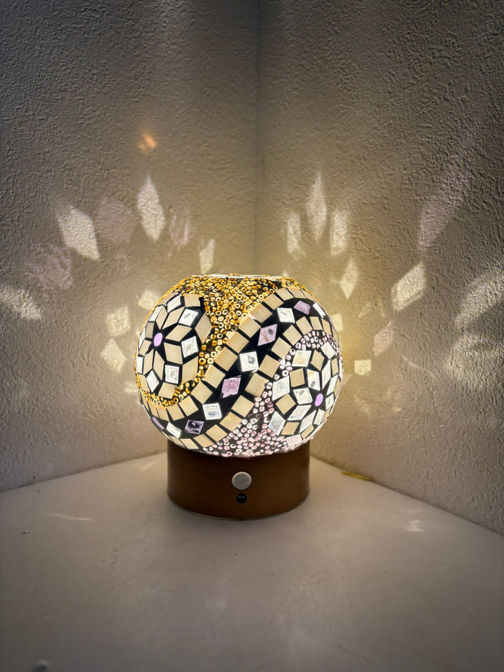 ガラス製人感センサーフットライト(丸)