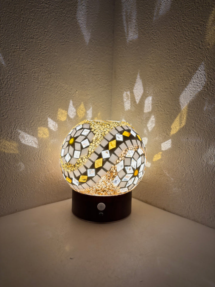 ガラス製人感センサーフットライト(丸)