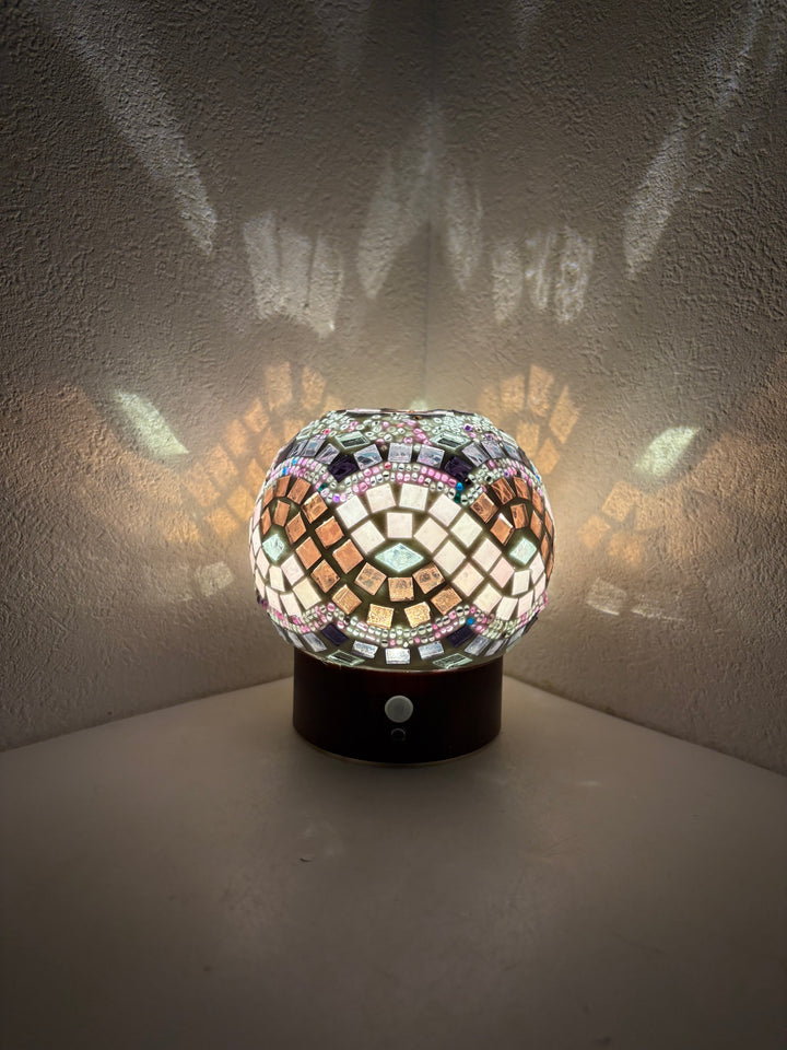 ガラス製人感センサーフットライト(丸)