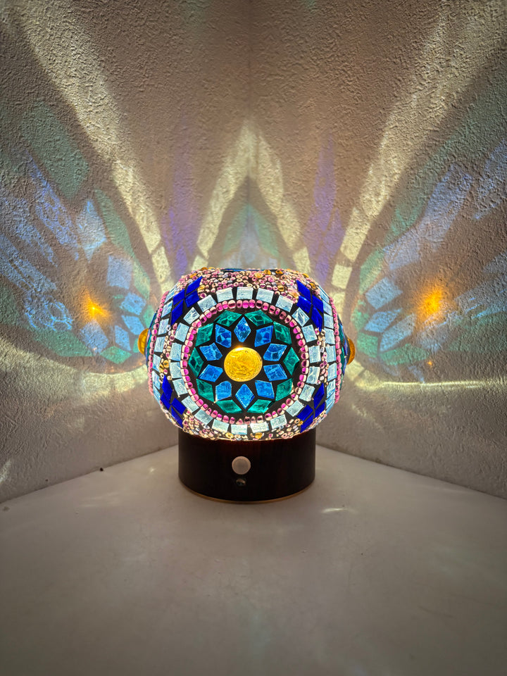 ガラス製人感センサーフットライト(丸)