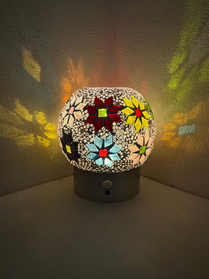 ガラス製人感センサーフットライト(丸)