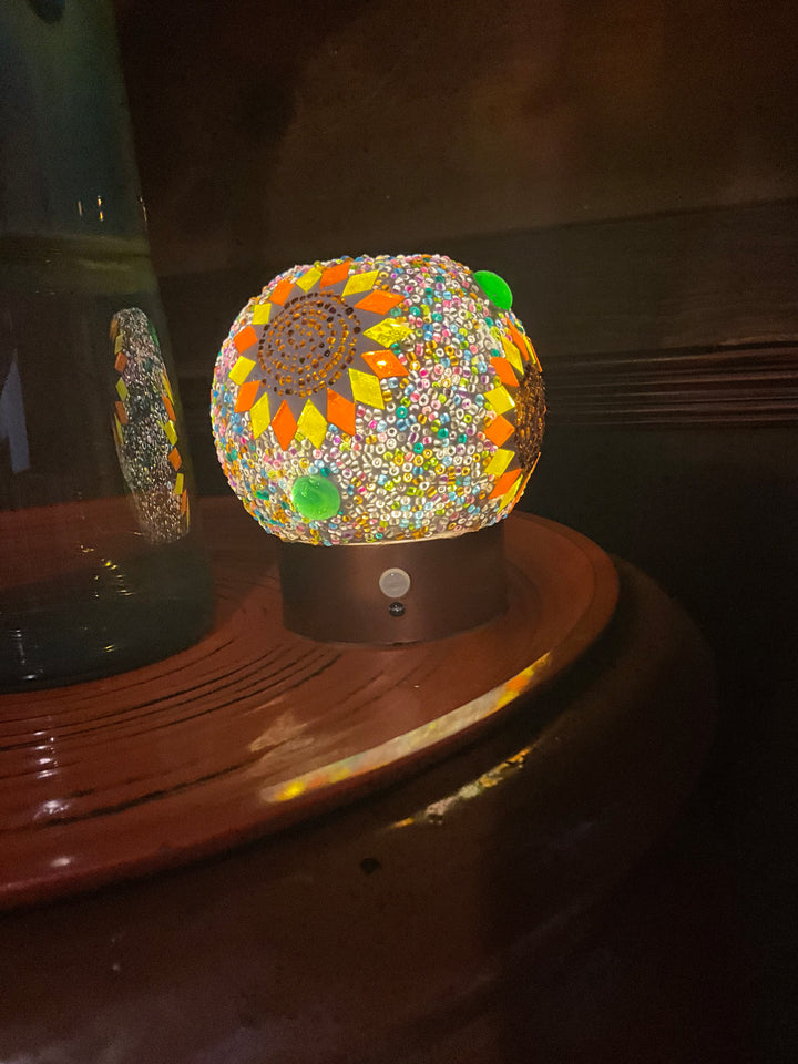 ガラス製人感センサーフットライト(丸)